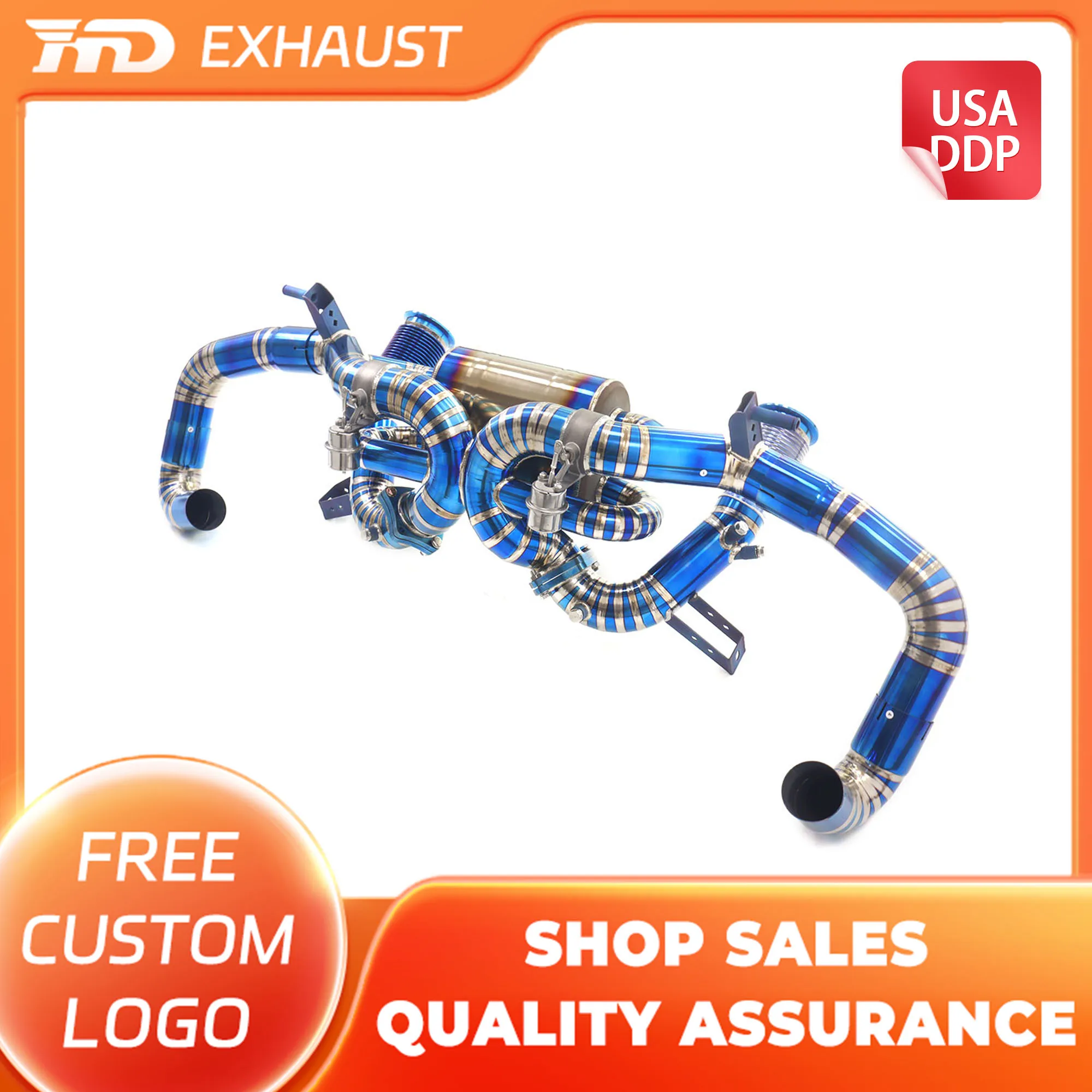 

HMD Hot sale Exhaust Catback exhaust for Audi R8 V10 5.2L With OPF 2022+ Titanium High Performance Pipe With Valve