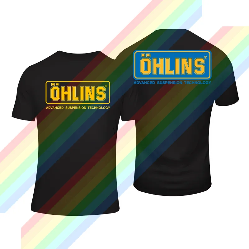 

2024 Amazing Double-sided Tees Men Ohlins Shock Suspension Car Motorcycle Sport Racing T Shirt Casual Oversized Cool Tee S-3XL