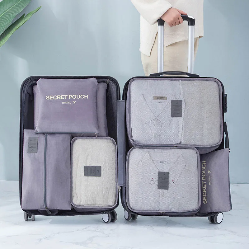 6-Piece Set Oxford Travel Storage Bags, Waterproof Organizer for Clothes, Underwear, Shoes, Portable Luggage Packing Kit