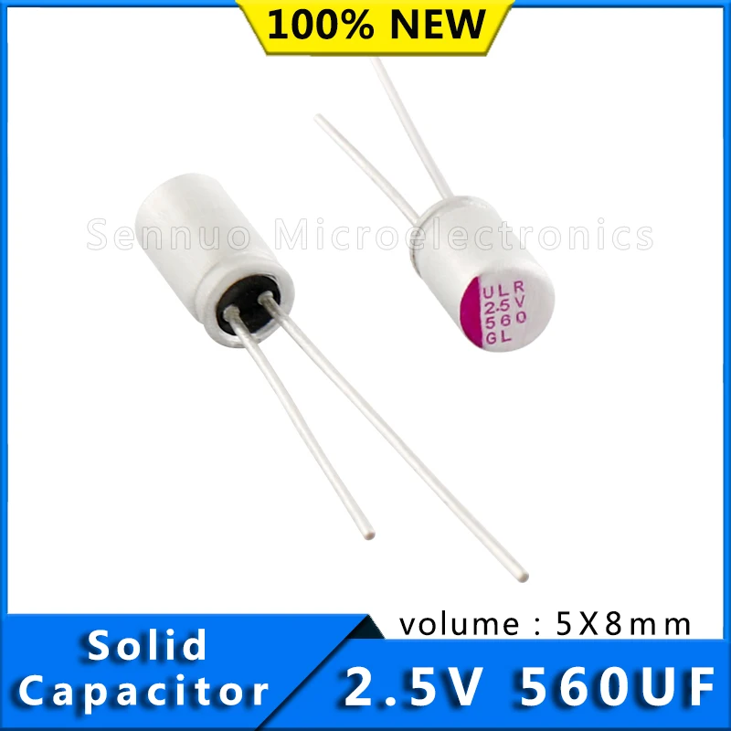 10pcs New 560UF 2.5V  5x8mm Super Low ESR 2.5V560uF For Motherboard VGA Solid Capacitor  560UF2.5V 5*11MM Aluminum capacitors