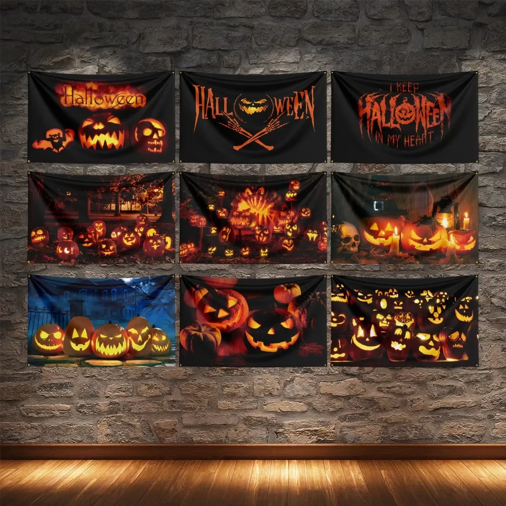 Halloween Flag Polyester Digital Printing Holiday Banner Gifts