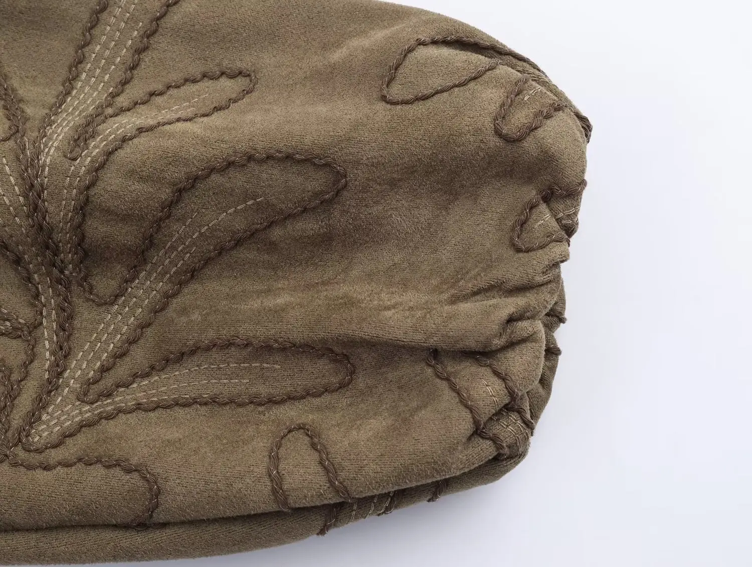 Suninheart 2025 feminino camurça falsa bordado jaqueta bomber vintage manga longa o pescoço solto outerwear curto outono inverno casaco