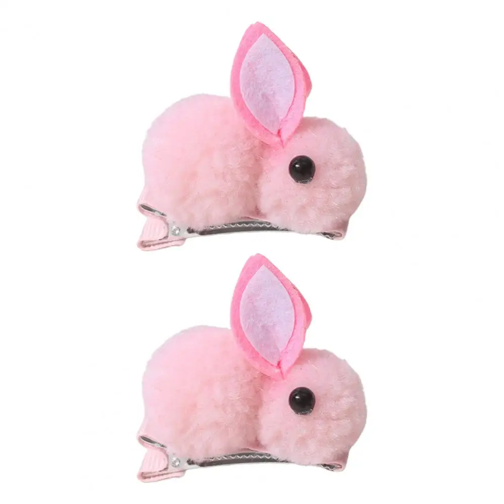 Cute Cartoon Hair Clips Adorable Winter Bunny Hairpins for Kids Plush Clips Vivid Colors Sweet Hair Accessories for Girls