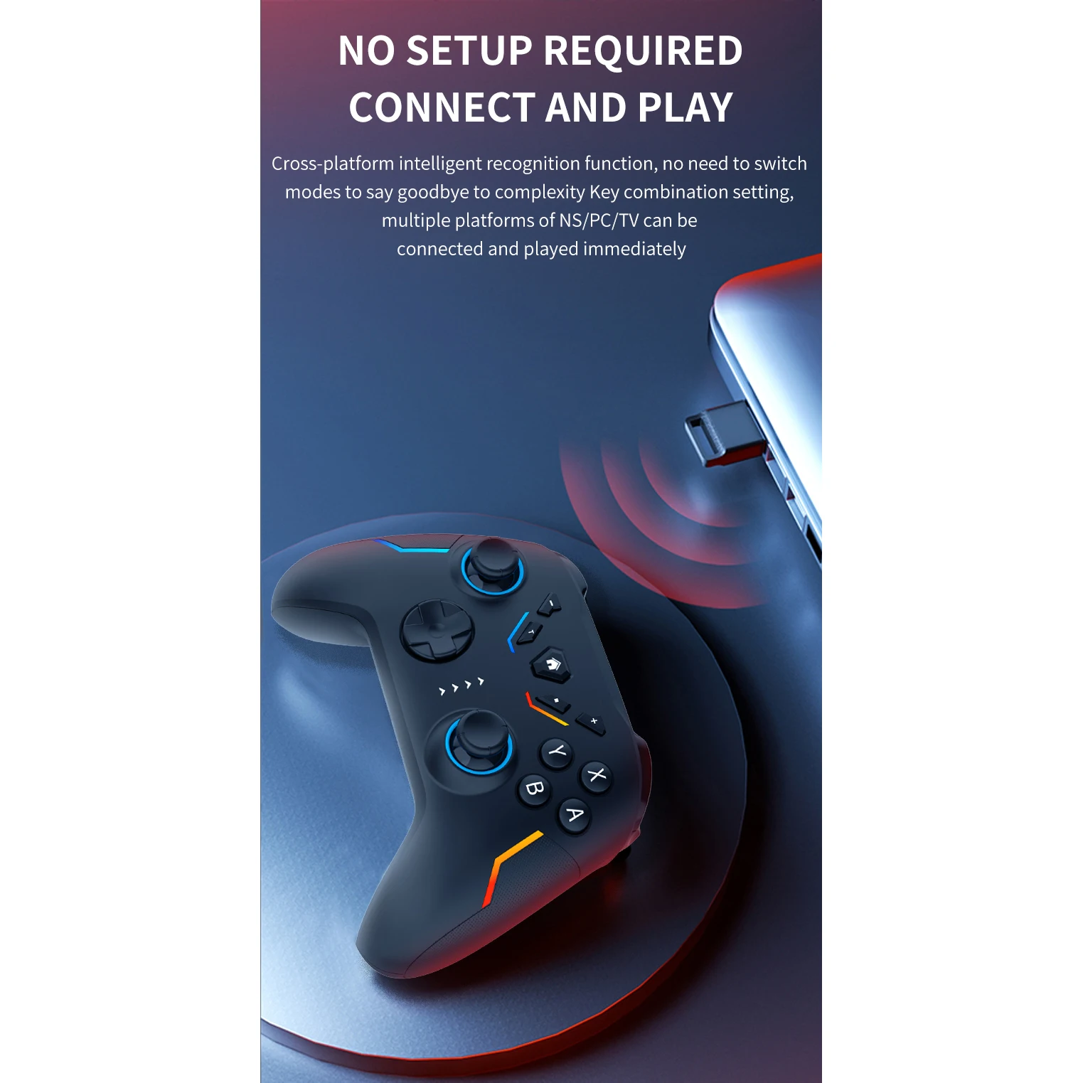 Pengontrol Game Pad Bluetooth nirkabel, kontrol kabel nirkabel untuk Nintendo Switch, PC, ponsel Android, TV, Gamepad, pengontrol USB, Joystick Gaming Pad