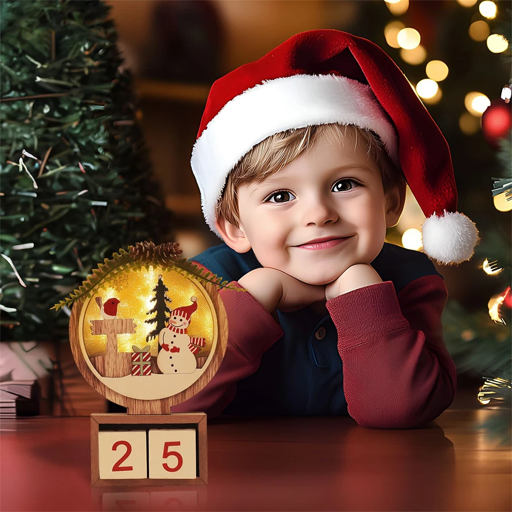 

Изысканный адвент-календарь со службой поддержки клиентов, праздничный рождественский декор, украшения, деревянный обратный отсчет