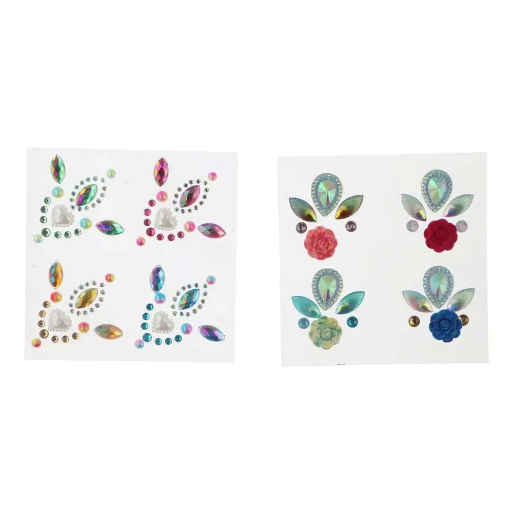 

3D Forehead Tattoo Stickers Colorful Glitter Face Body Rhinestone Stickers DIY Fashion Children Gem Stickers Makeup Tools