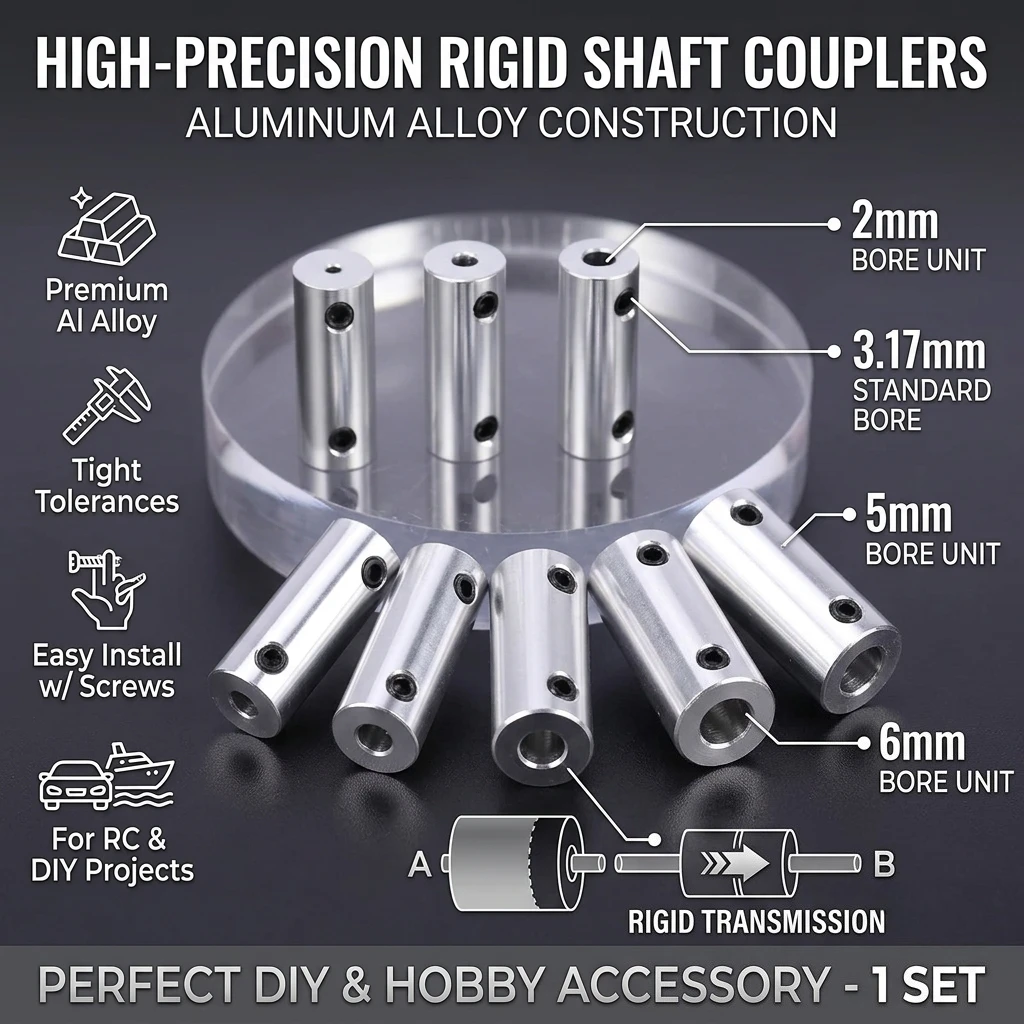 Rigid Coupling Motor Shaft Coupler Aluminum Alloy Metal Transmission Bushing 2mm To 6mm With Screws For RC Car Boat Robot DIY