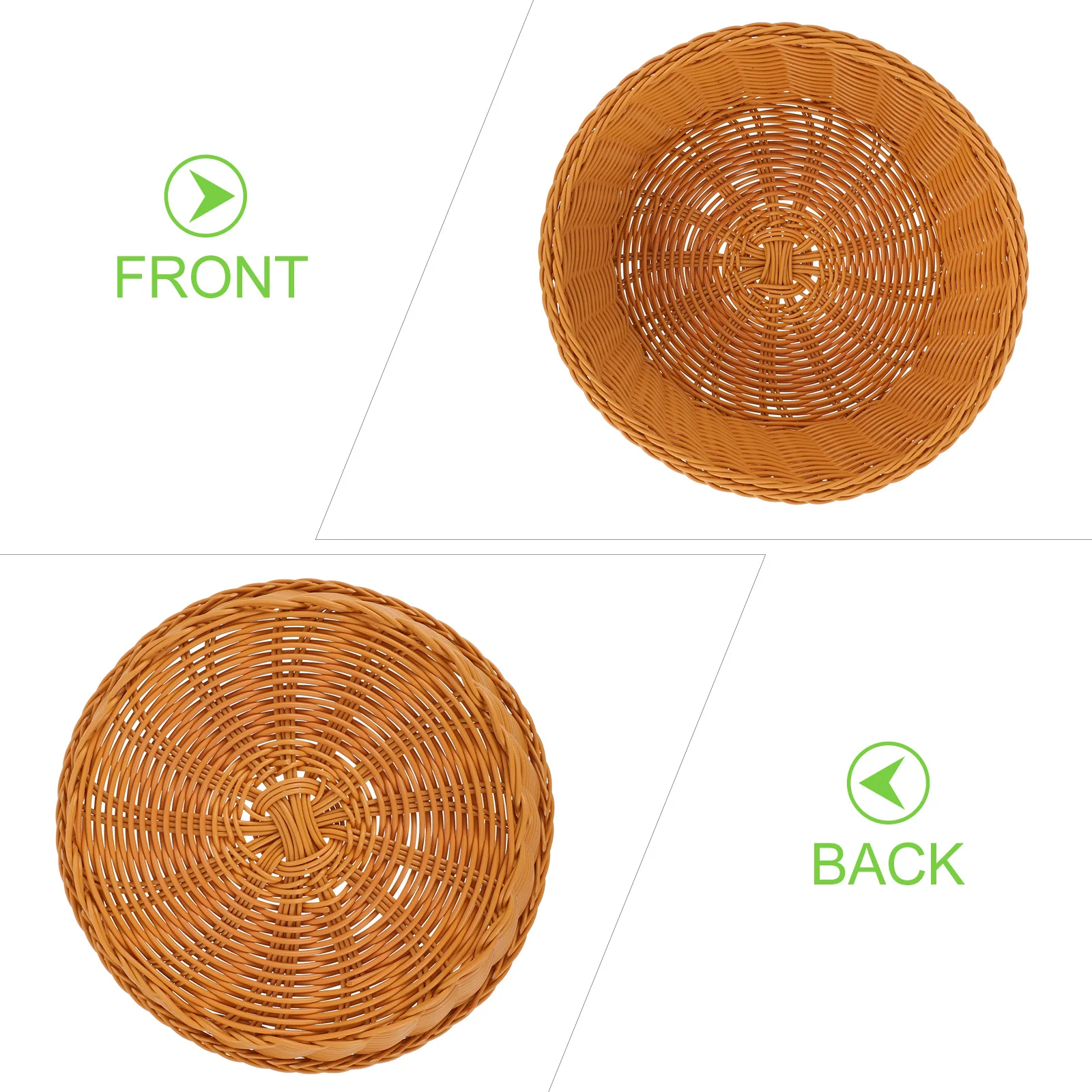 

1Pcs Plastic Basket Imitated Rattan Large Bread Basket Home Storage Fruit Container Organizer Bread Food Storage Container