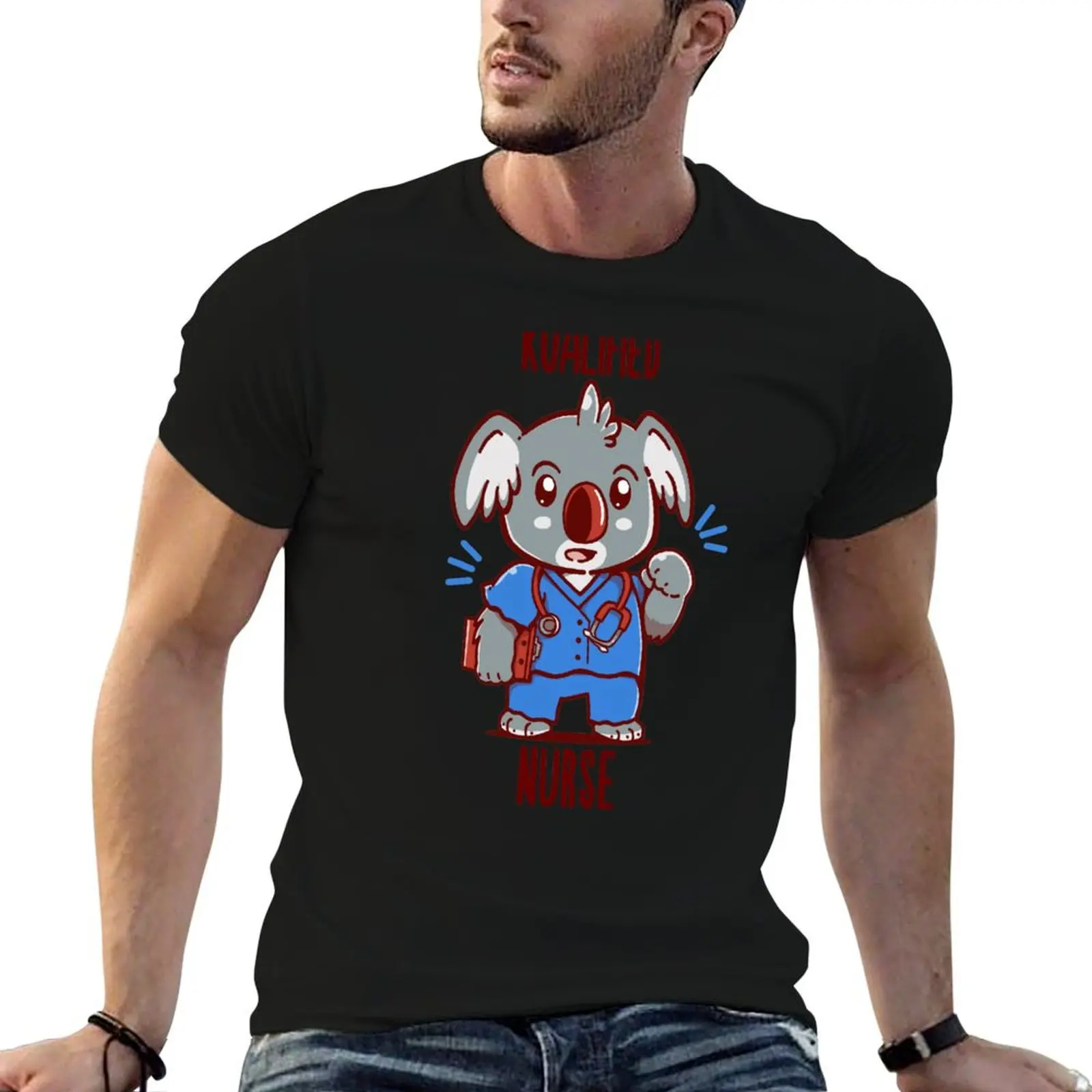 

Koalified Nurse - Koala Animal Pun Shirt T-Shirt summer tops anime clothes heavyweight t shirts for men