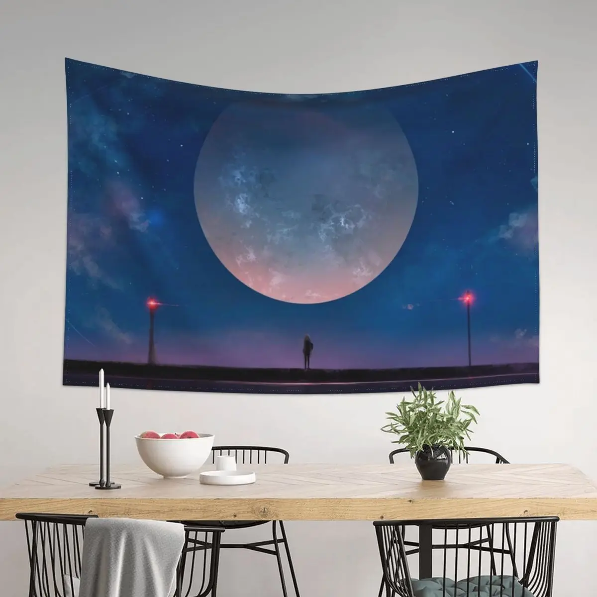 

Anime lone moon Tapestry Room Decoration Korean Style Mushroom Things To Decorate The Room Tapestry