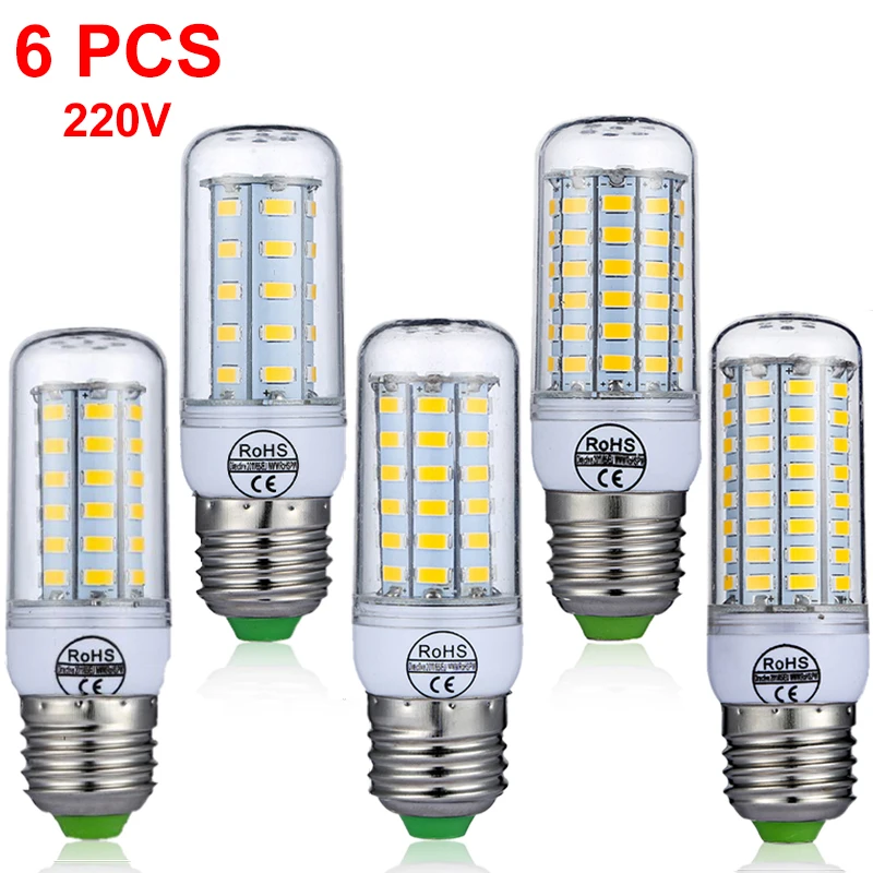 6 PCS / Lot LED Bulb E27 LED Light Bulb 220V LED Lamp Warm White Cold White E14 for Living Room