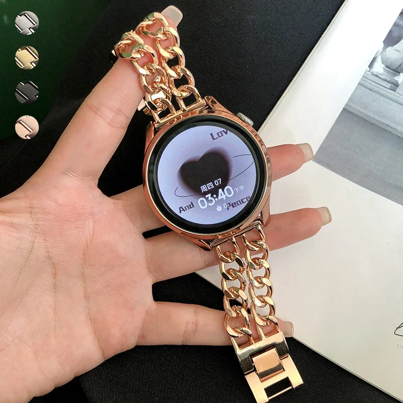

Женский ремешок из нержавеющей стали для Samsung Galaxy watch 5, 45 мм, 4 Classic, 42 мм, браслет Gear S3 для Huawei GT 3 43 46 мм 2e Pro Band