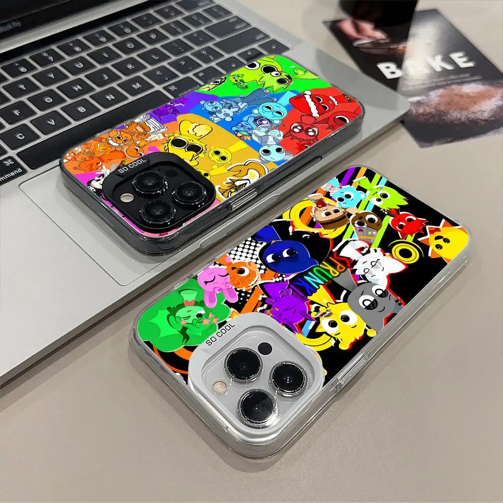 

Чехол для мобильного телефона Sprunki Music для iPhone 17, 16, 15, 14, 13, 12, 11 X XR XS 8 7 Pro Max Plus, полупрозрачный цветной защитный роскошный чехол