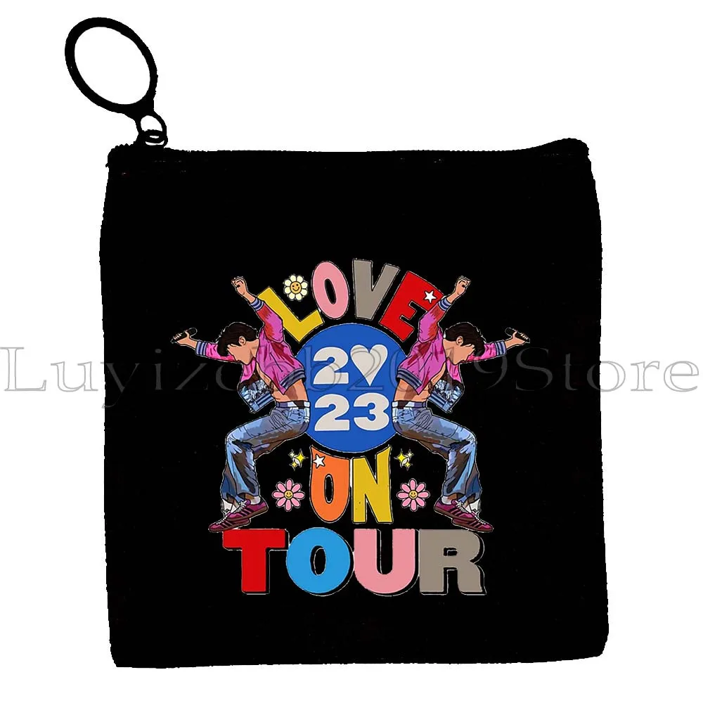 Подсолнух Love on Tour Цветочный мужской женский холщовый кошелек для монет Чехол для ключей Сумка для хранения карт Кошелек на молнии Гарри Музыкальный вентилятор Подарок
