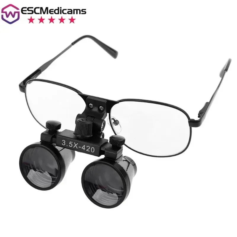 Lupa Odontologica Profissional  2.5X 3.5X Loupe Binocular Magnifier Loupes with Eyeglasses Goggle Metal Frame Supplies 2023