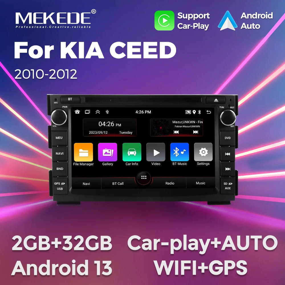 MEKEDE Carplay WIFI Stereo For Kia Ceed Venga 2007-2016 7 Inch Car Radio All In One GPS Navigation IPS Android Head Unit 2 Din