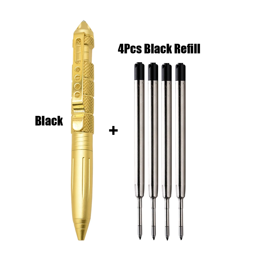 Hochwertiger Metallfarbener Taktischer Verteidigungsstift + Nachfüllset, Kugelschreiber für Schule, Studenten und Büro, Luxus-Geschenkstift – Detail 8