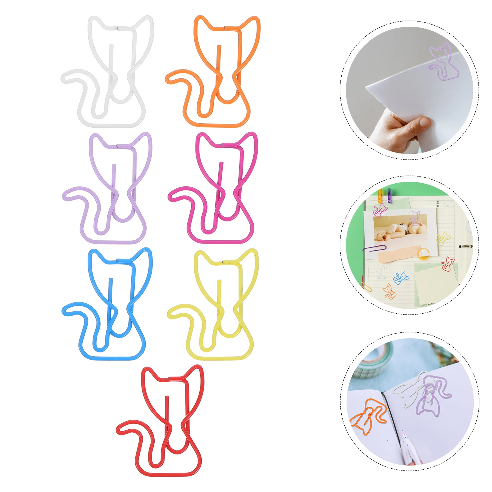 

50 pcs Cat Shaped Metal Paperclips Cute Animal Office Fasteners Decorative Bookmarks For Notebook Stationery Binder Accessories