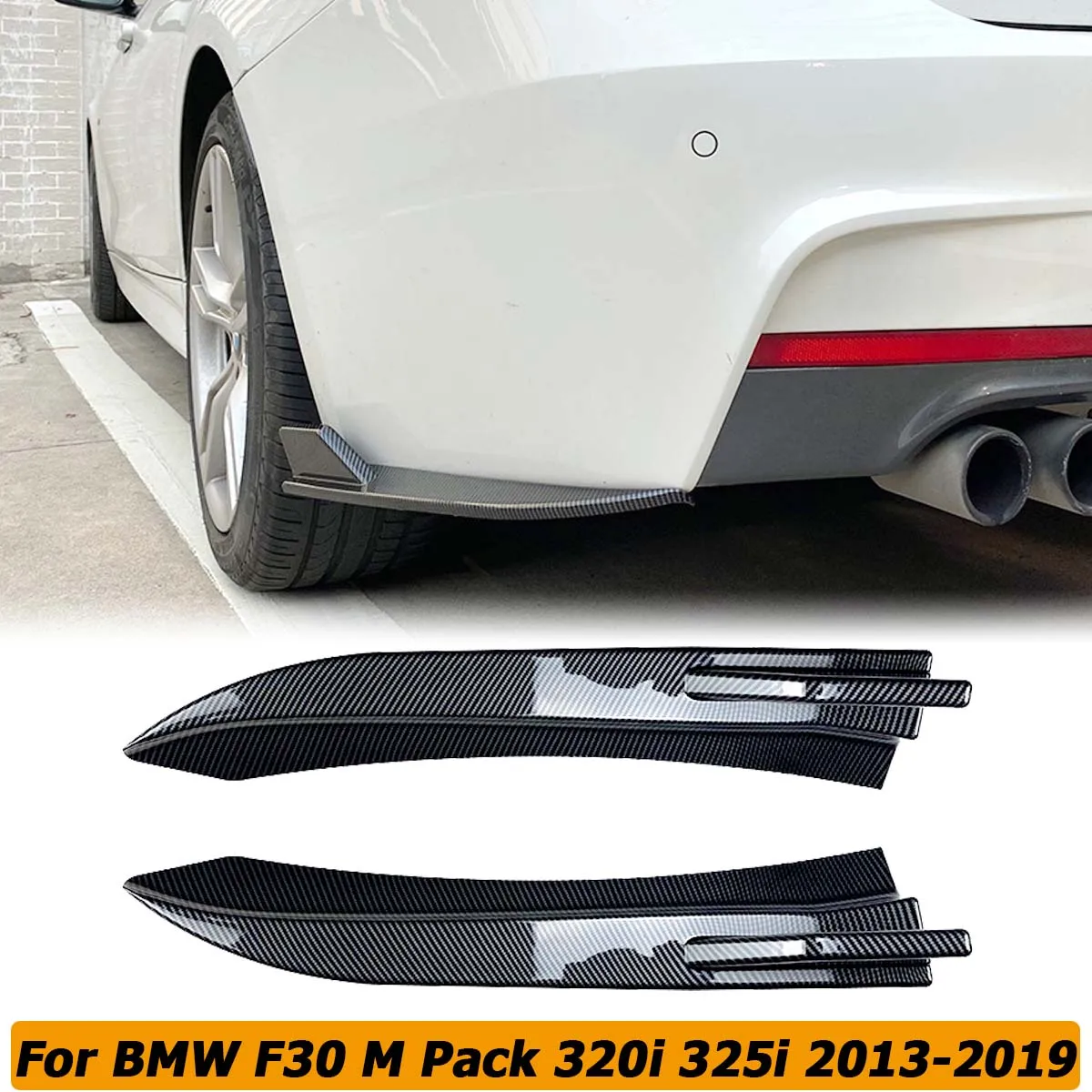 

Rear Bumper Splitter For BMW F30 3 Series M Sport 320i 325i 2013-2019 Side Spoiler Canards Apron Cover Stickr Car Accessories