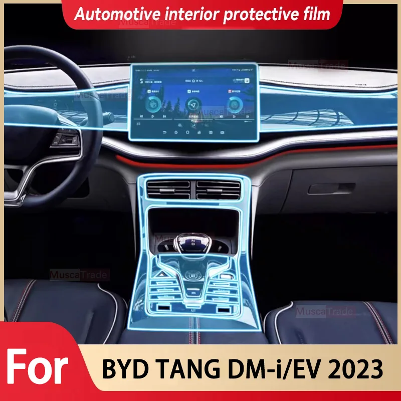 

For BYD TANG EV DMI 2023 2022 Accessories Gearbox Panel Dashboard Navigation Automotive Interior Screen TPU Protective Film