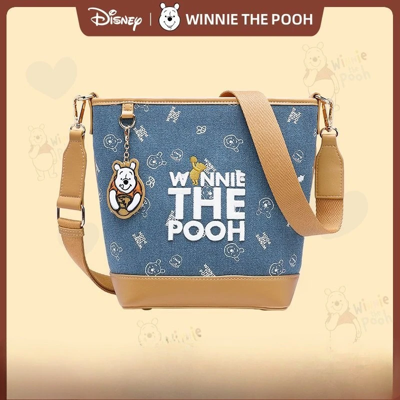 

Аниме Дисней, милый мультфильм Винни-Пух, сумка через плечо, универсальная сумка-ведро, большая вместительная сумка для хранения, подарок на день рождения