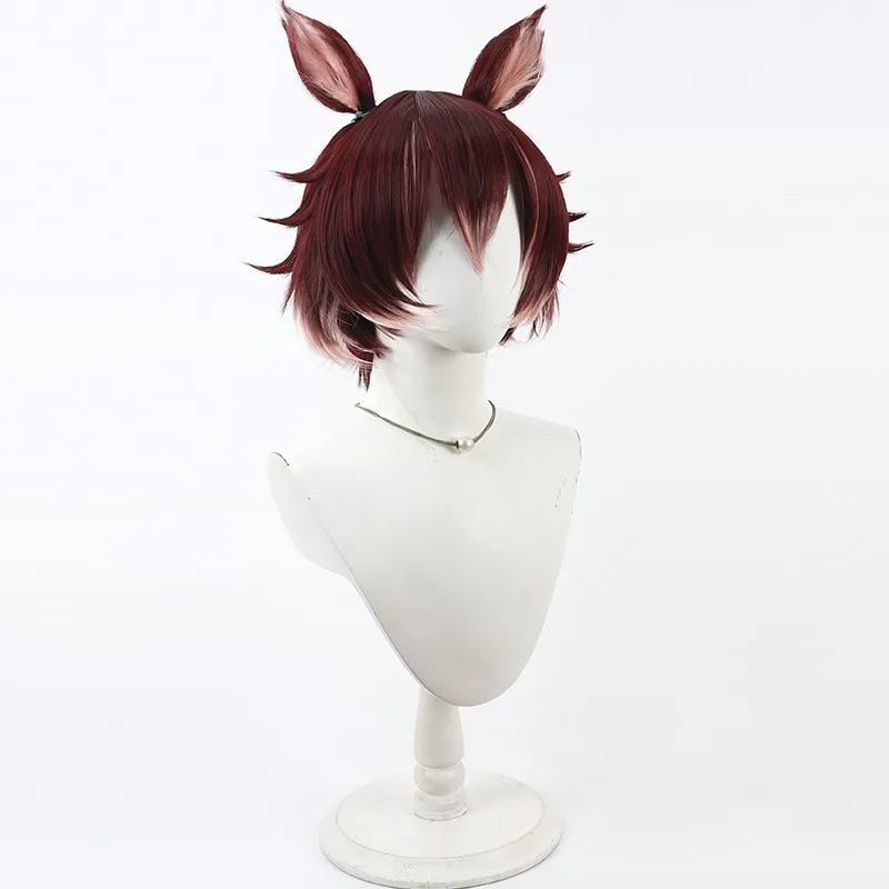 Mignon  Twisted Wonderland Gidel Cosplay Wig Cat Ears Simulated Scalp Gradient