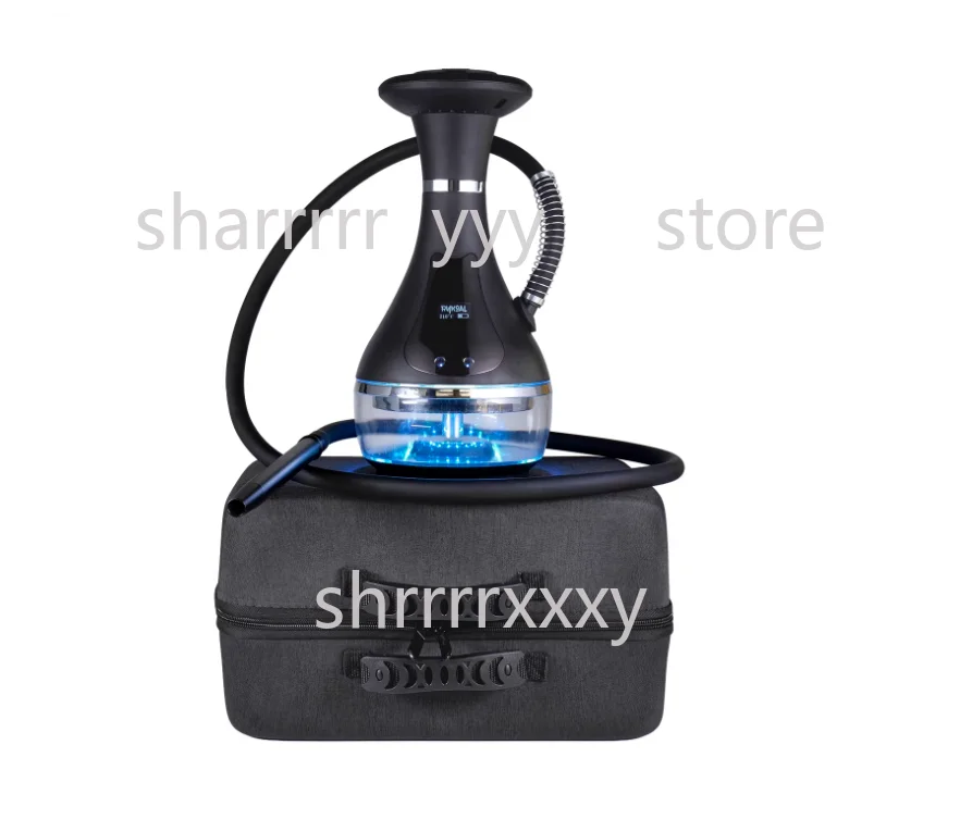 New LED Screen Electronic Hookah  Large Smoke Adjustable Temp No Charcoal Portable Social Hookah