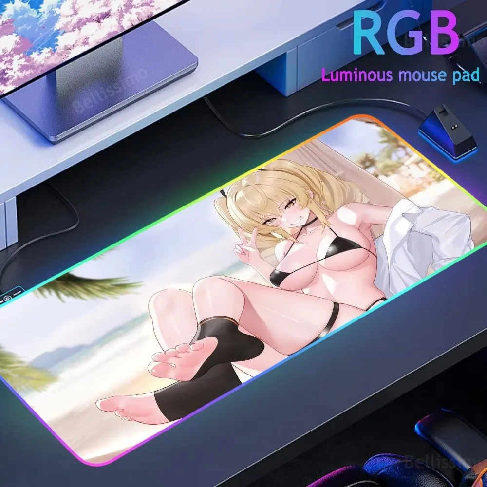 S_snowbreak C_containment Z_zone Gaming Mouse Pad Mouse Hentai Mouse Pad Large Gaming Compute Gaming Accessories Pad RGB Cartoon