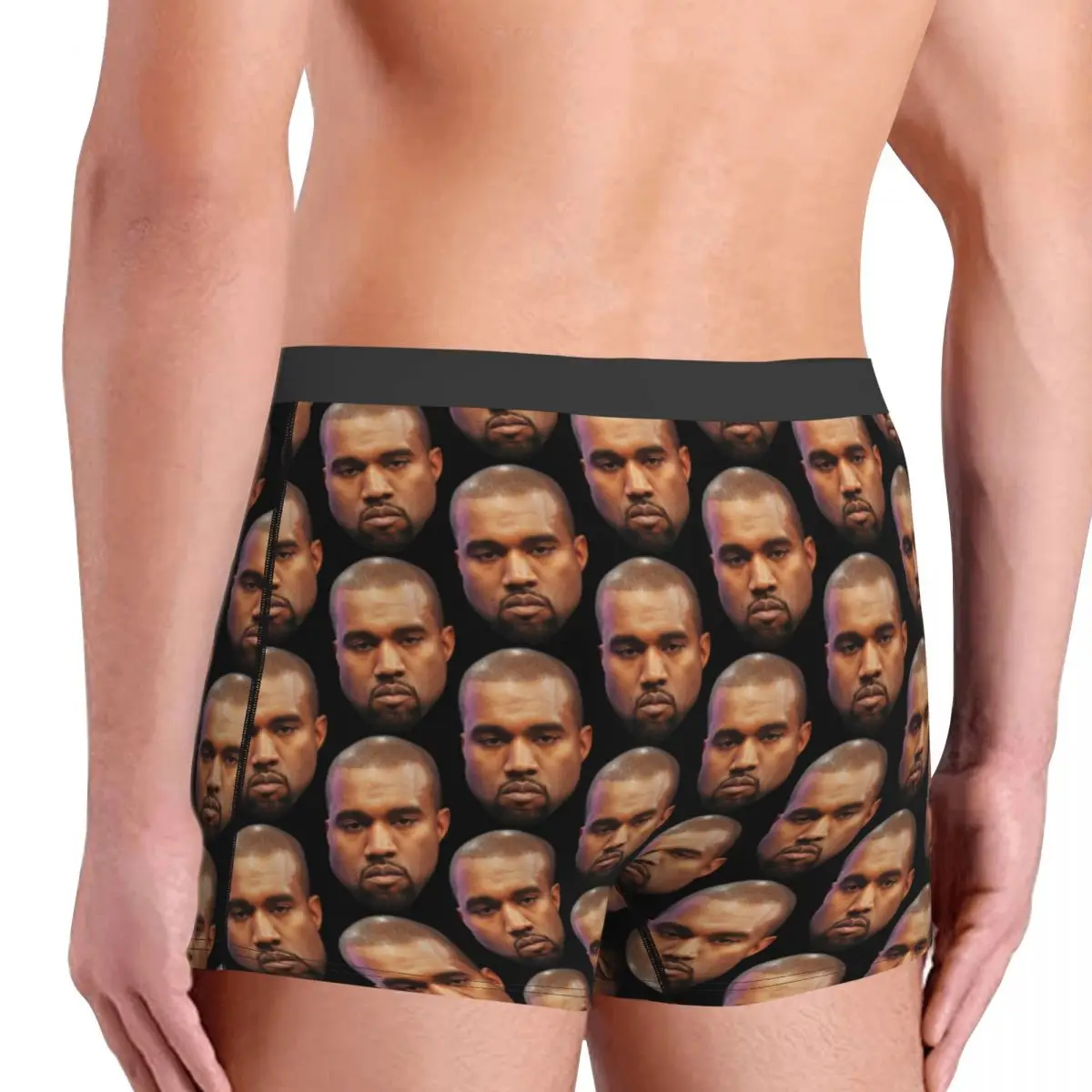 Custom Kanye West Funny Meme Underwear Men Stretch Boxer Briefs Shorts Panties Soft Sexy Underpants For Male