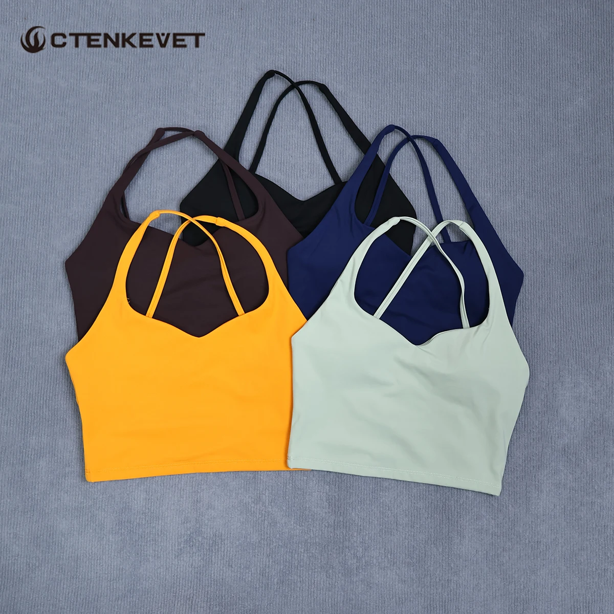 Damen Rückenfreies Schnelltrocknendes Sport-Tanktop Ärmelloses Stoßdämpfendes Unterstützungs-Top für Laufen und Fitness Crop-Top für Frauen