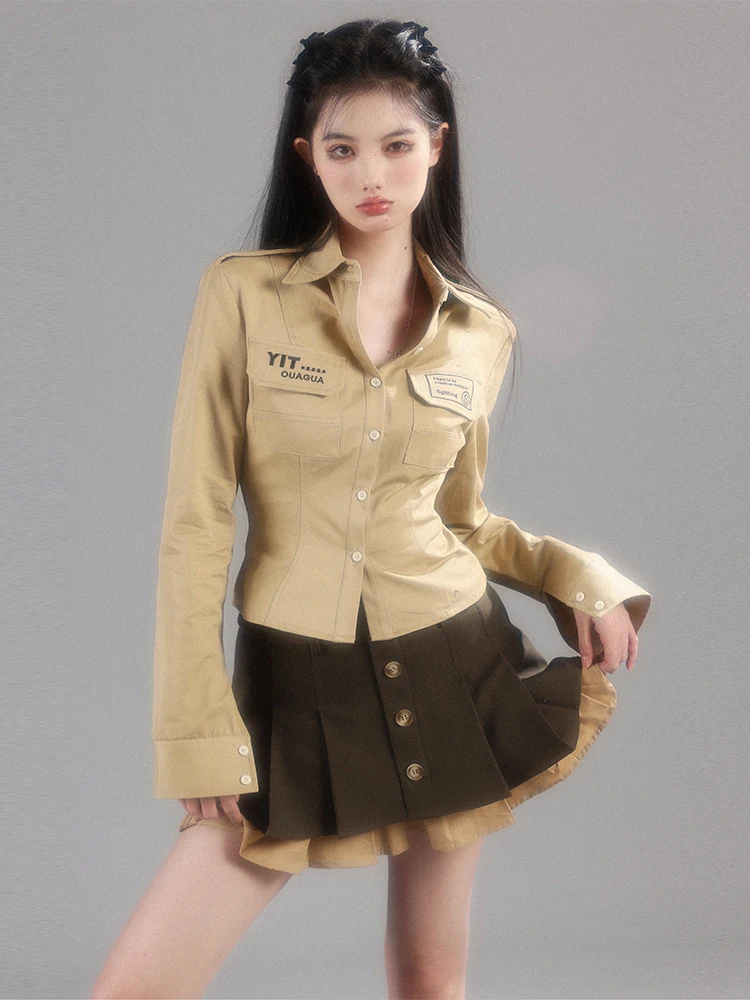 

High Waist A-Line Skirt Women's Spring New Sle Color Blo Skirt Slimming Pleated Skirt Versatile for Young Women 8-24