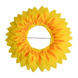 Sunflower Headgear, Funny Performance Props, Sunflower Hat Hood for Dance Party Festival Games Kids Teens Adults