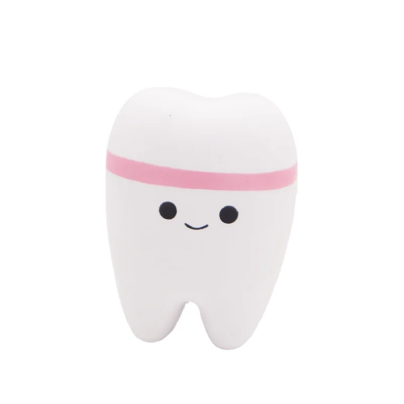 Juguete para apretar con figura de diente, artículo promocional de odontología clínica Dental, regalo de dentista, modelo de espuma de PU suave con