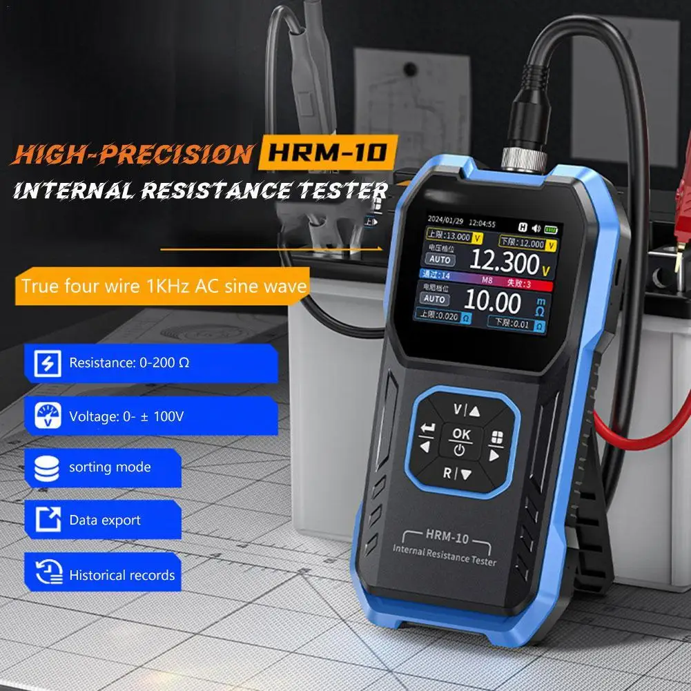 

HRM-10 Battery Voltage Internal Resistance Tester High-precision AC Acid Lithium Lead Car Battery Capacitor Tester New