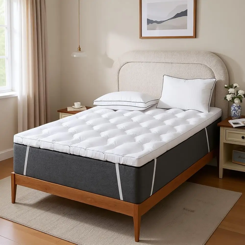 

Наматрасник King Size из пены с эффектом памяти - толщиной 3 дюйма, дышащий и мягкий, для снятия боли в спине, 80x78 дюймов