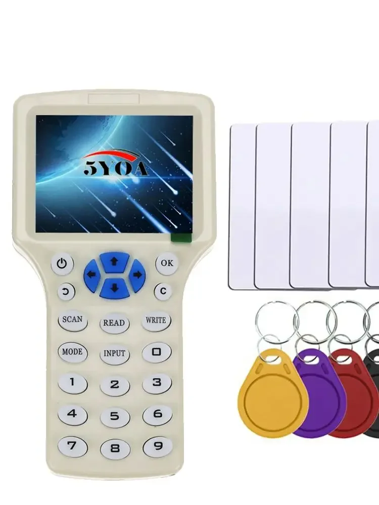 5YOA Engels 10 frequentie RFID Copier ID IC Reader Schrijver kopie M1 13.56 MHZ gecodeerde Duplicator Programmeur USB UID Tag Key Card - afbeelding 2