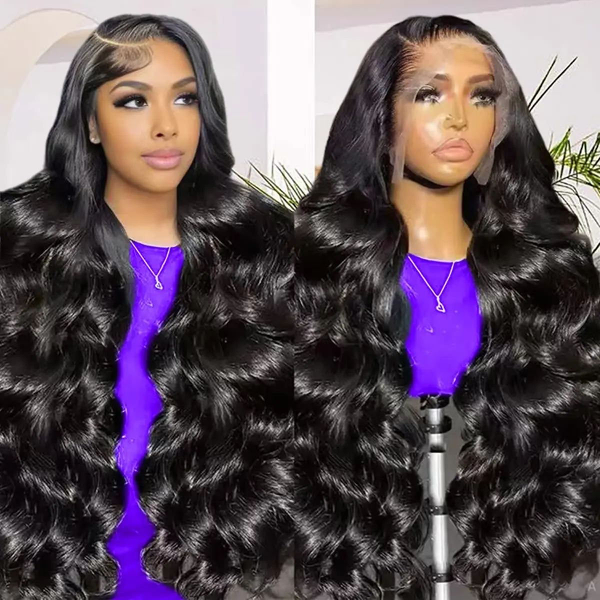 26 Inch 13x6 Lace Front Wigs Human Hair Body Wave Lace Front Wigs Human Hair HD Transparent Gluess Human Hair Lace Front Wigs