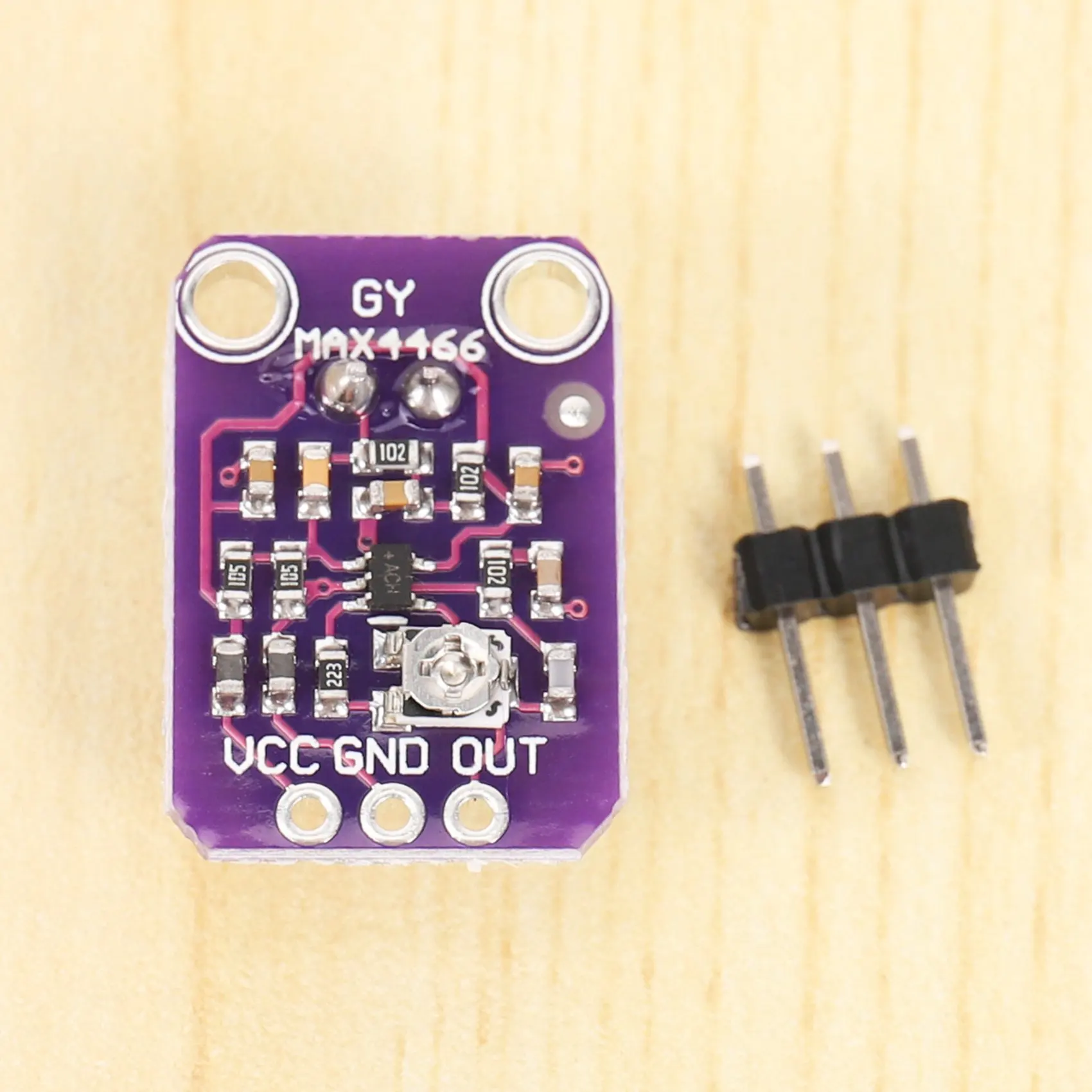10 PCS Amplificatore per microfono a elettrete Modulo MAX4466 regolabile Preamplificatore per microfono Scheda breakout viola per Arduino