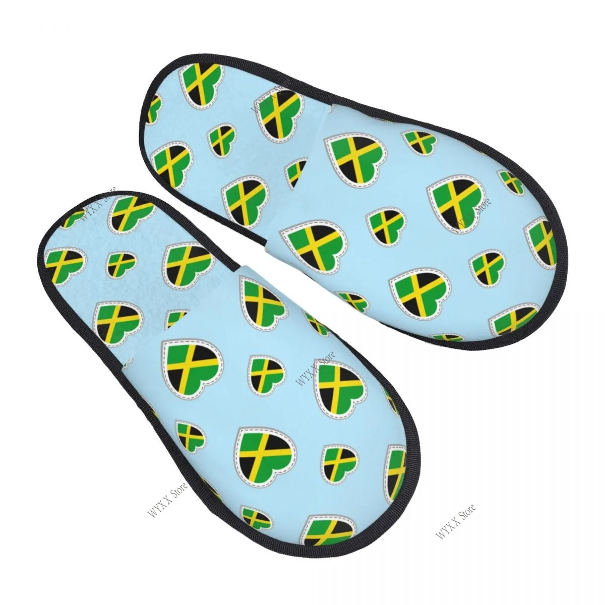 

Men Women Plush Indoor Slippers Jamaica Warm Soft Shoes Home Footwear Autumn Winter