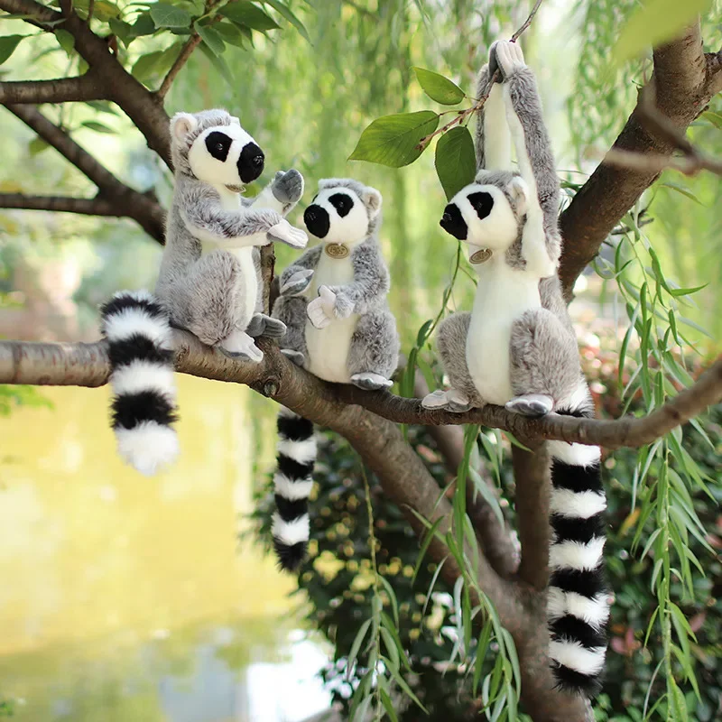 28cm Wild Lemur Stuffed Plush Animal Toy Short and Long Arms Simulated Plushie Like Real Kids Present