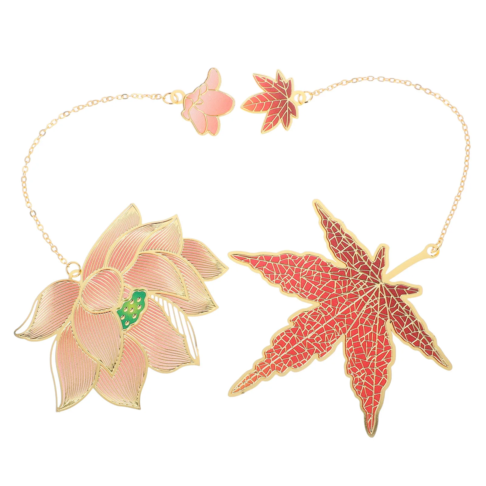 

2 Pcs Retro Bookmark Metal Leaf Vintage Bookmarks for Women Chinese Decor Cute Style Unique