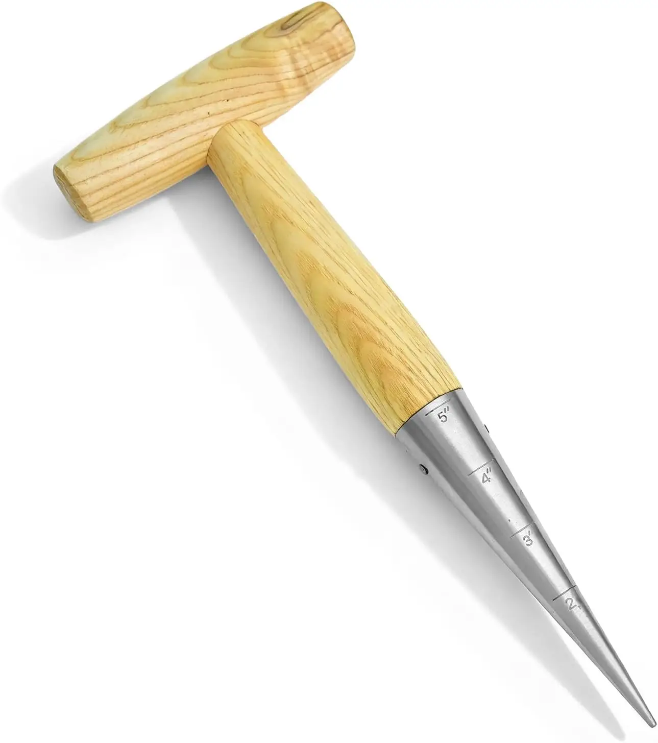 

Stainless Steel Hand Dibber with Wooden Handle for Planting Bulbs & Seeds, Easy Depth Control