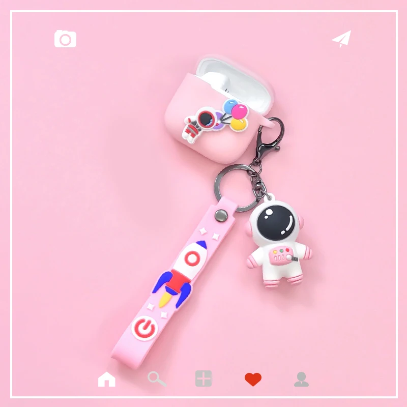 ل Redmi براعم 3 برو حالة AirDots3 برو الكرتون رائد الفضاء سيليكون سماعة حماية مع قلادة اكسسوارات صندوق buds3