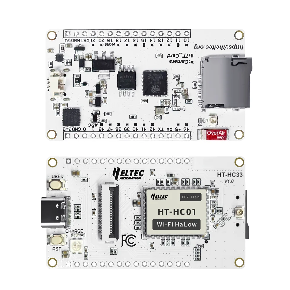 Heltec Wi-Fi HaLow HT HC33 ESP32 مجموعة كاميرا ثنائي النطاق 24 جيجا هرتز فرعي 1 جيجا هرتز شبكة واي فاي بلوتوث بوابة طويلة المدى الوصول اللاسلكي IoT