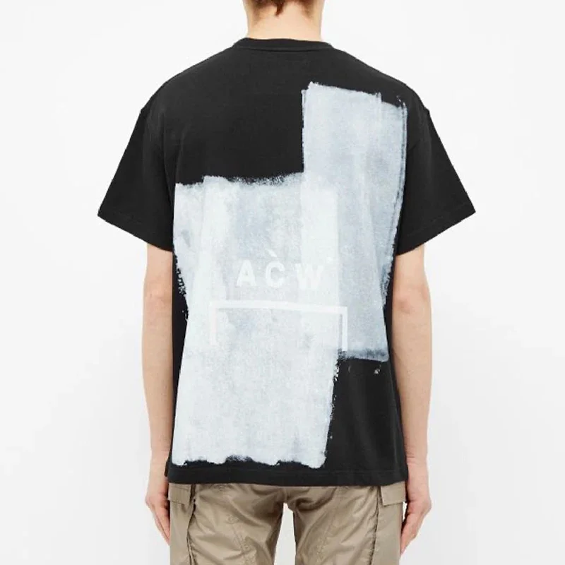 High Street Color Block Paint Graffiti T-Shirt Men Women 1:1 Tags Industrial Style Top Tee ACW T Shirt