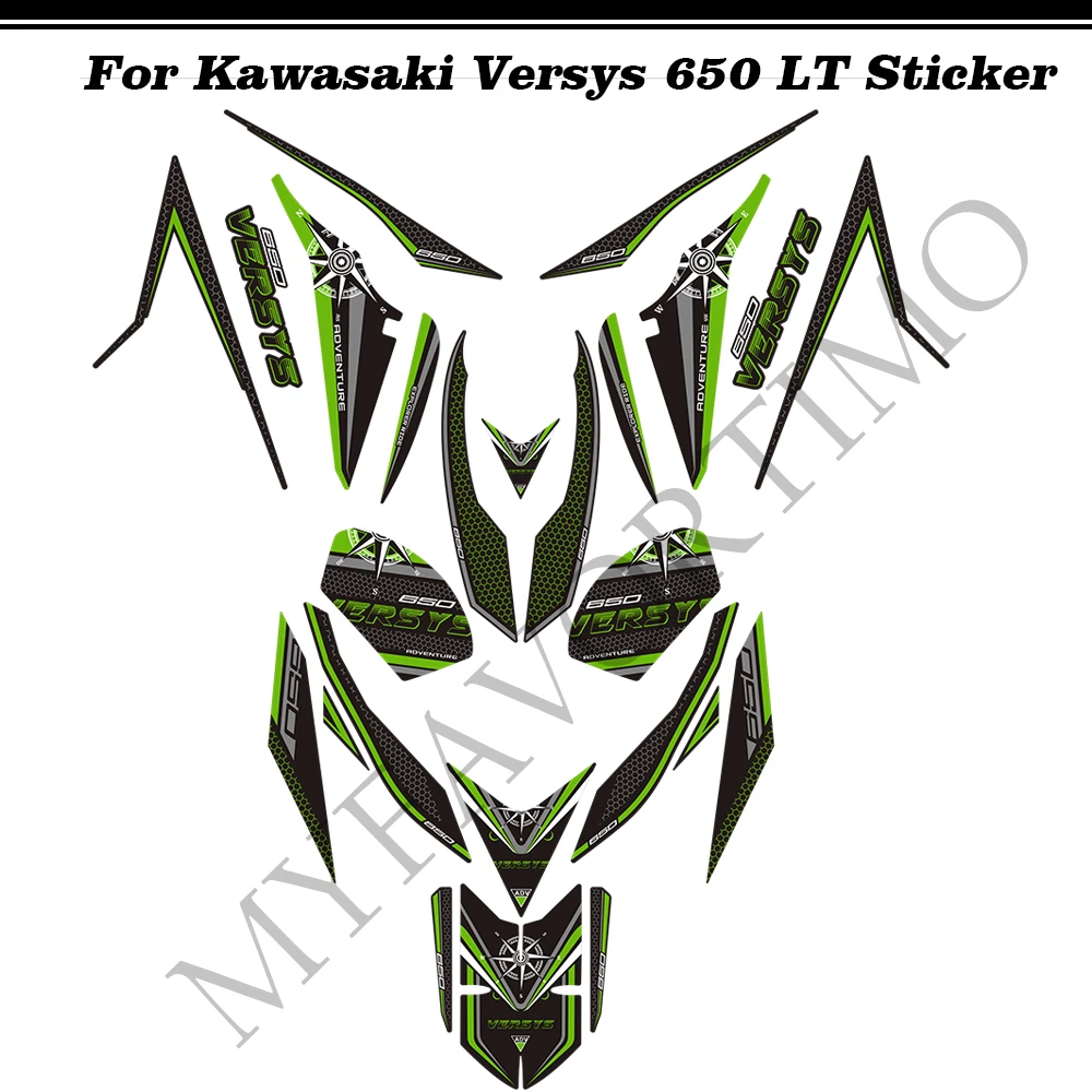 Motorcycle For Kawasaki Versys 650 LT Tank Pad Stickers Decals Protective Windshield Windscreen Wind Deflector Touring