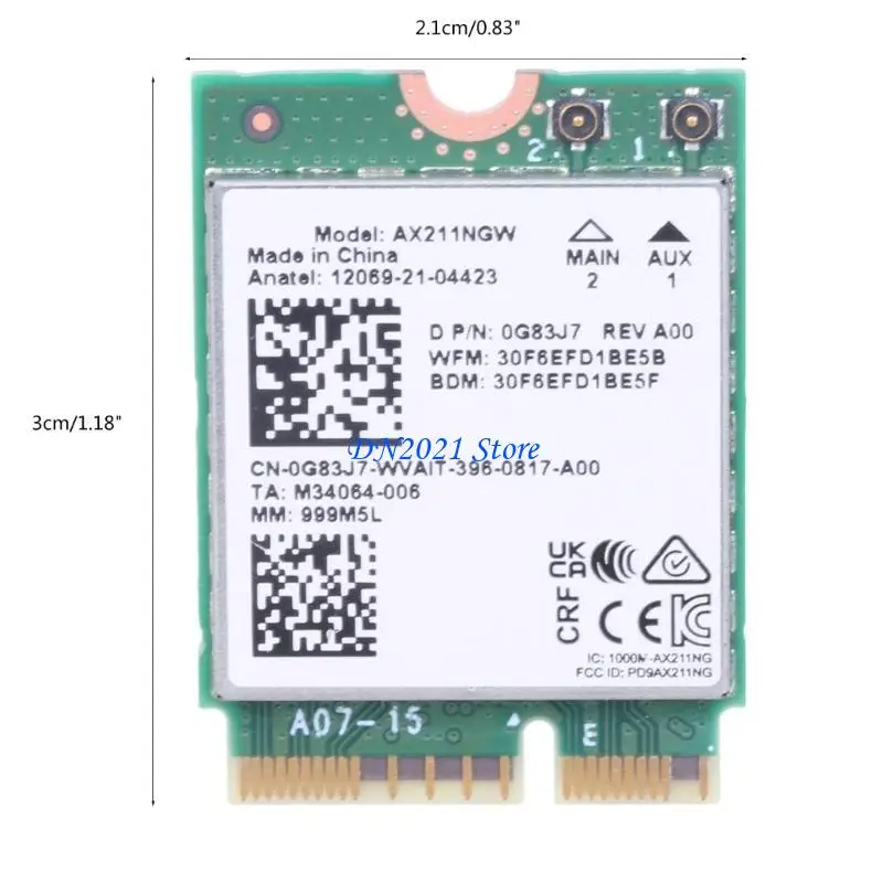 F3KE AX211NGW การ์ดไร้สายเร็ว Fast WiFi Networking Adapter CNVIO2 อินเตอร์เฟส 2.4/5/6G Bluetoothcompatible5