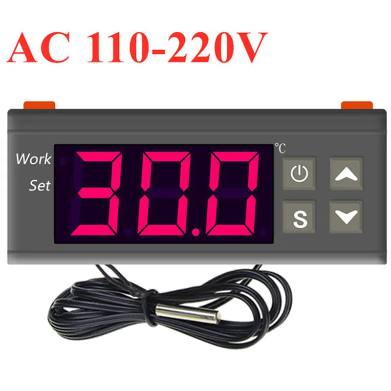 MH1210W Intelligent Thermostat Temperature Control Regulator AC DC 110-220V 24V 12V Digital Display Temperature Controller