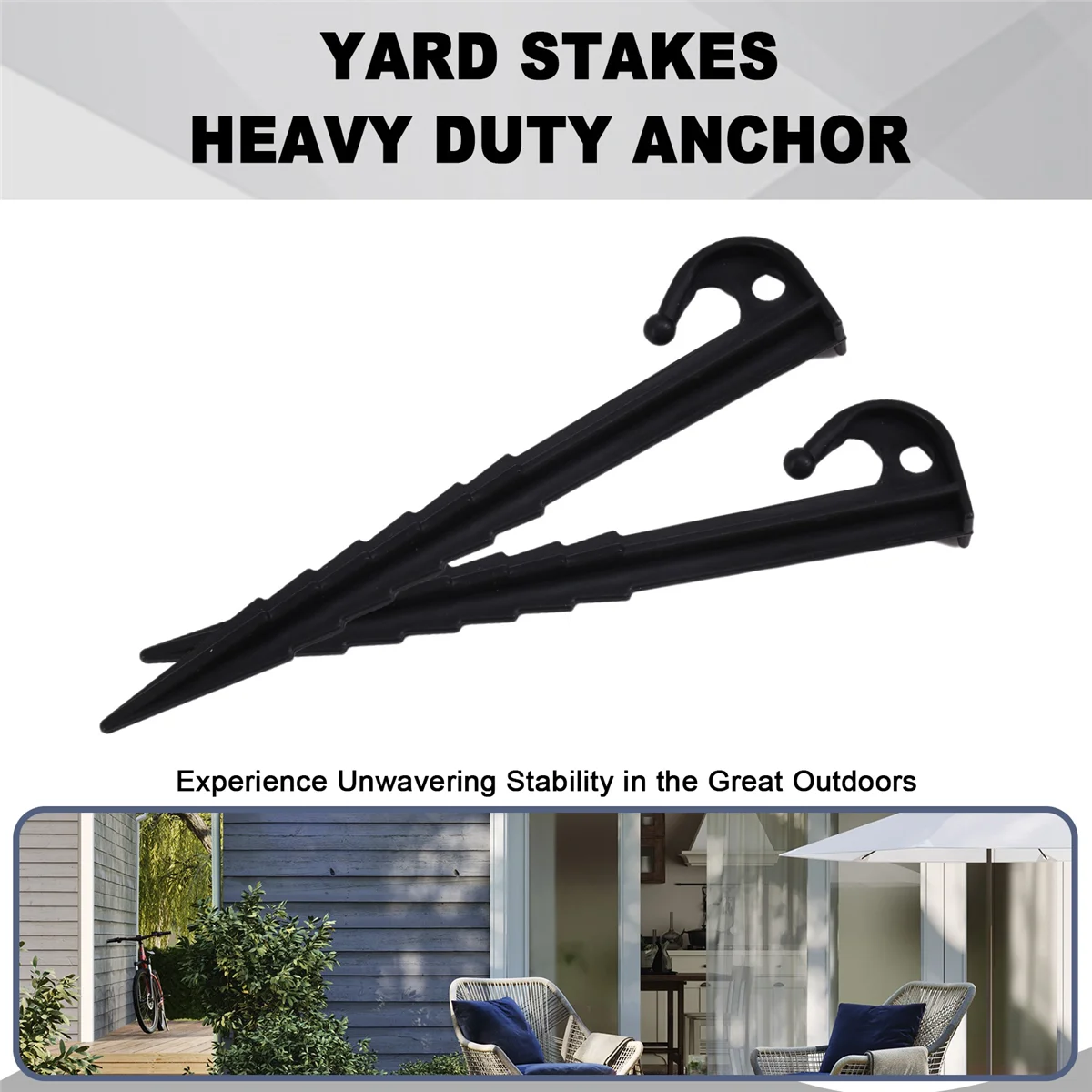

LALA 100PCS Plastic Inflatable Stakes 14.5cm Yard Stakes Heavy Duty Anchor for Garden Outdoor Inflatable Decorations Black