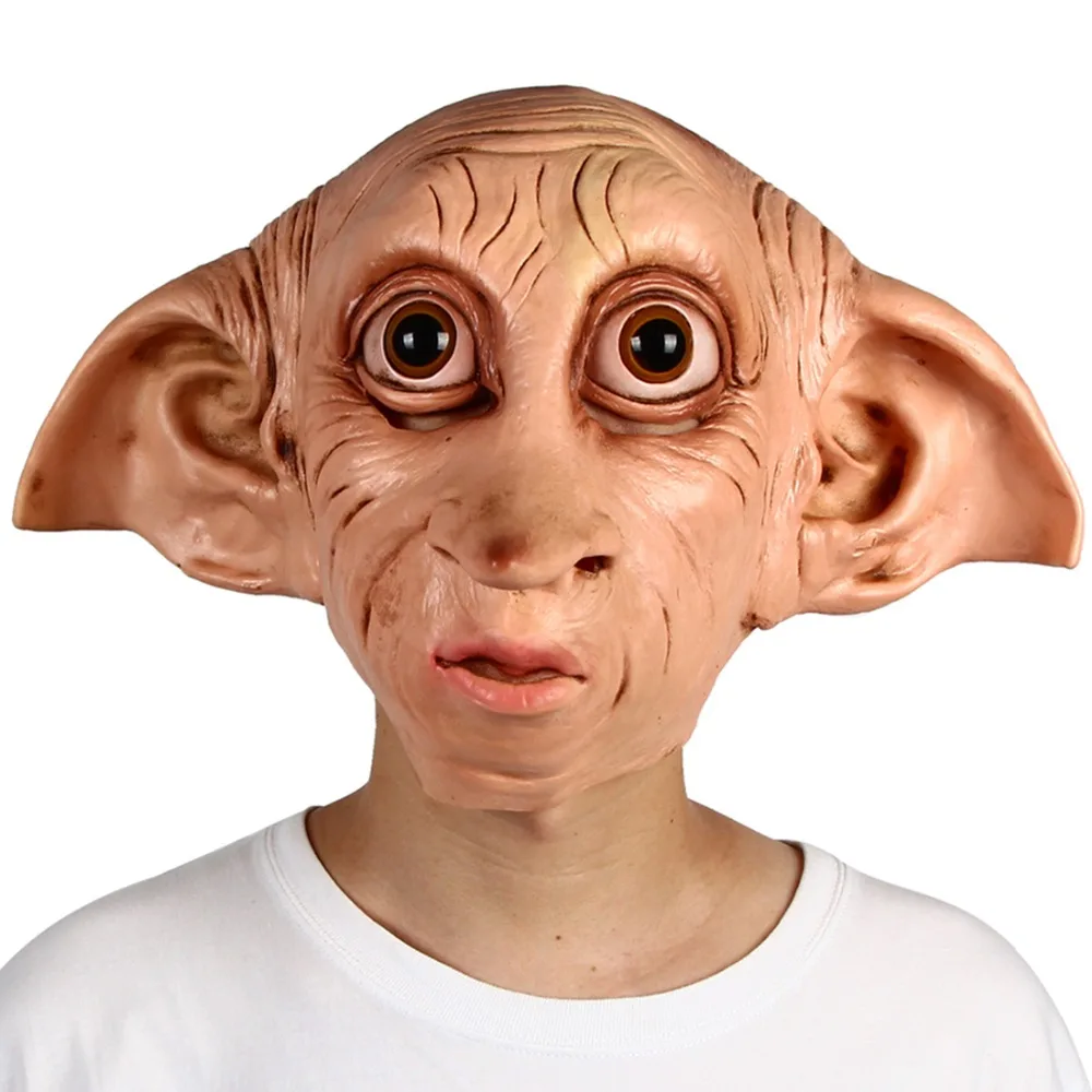 Máscara Dobby House-elfo, accesorios de disfraz de Cosplay, disfraz de Halloween, Carnaval, fiesta, cubierta de cabeza Dobby, Meng Stay, vestido realista